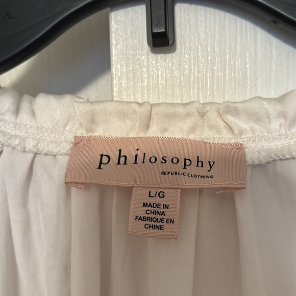 PHILOSOPHY Champagne Pleated Shoulders Blouse Size Large - Picture 10 of 10